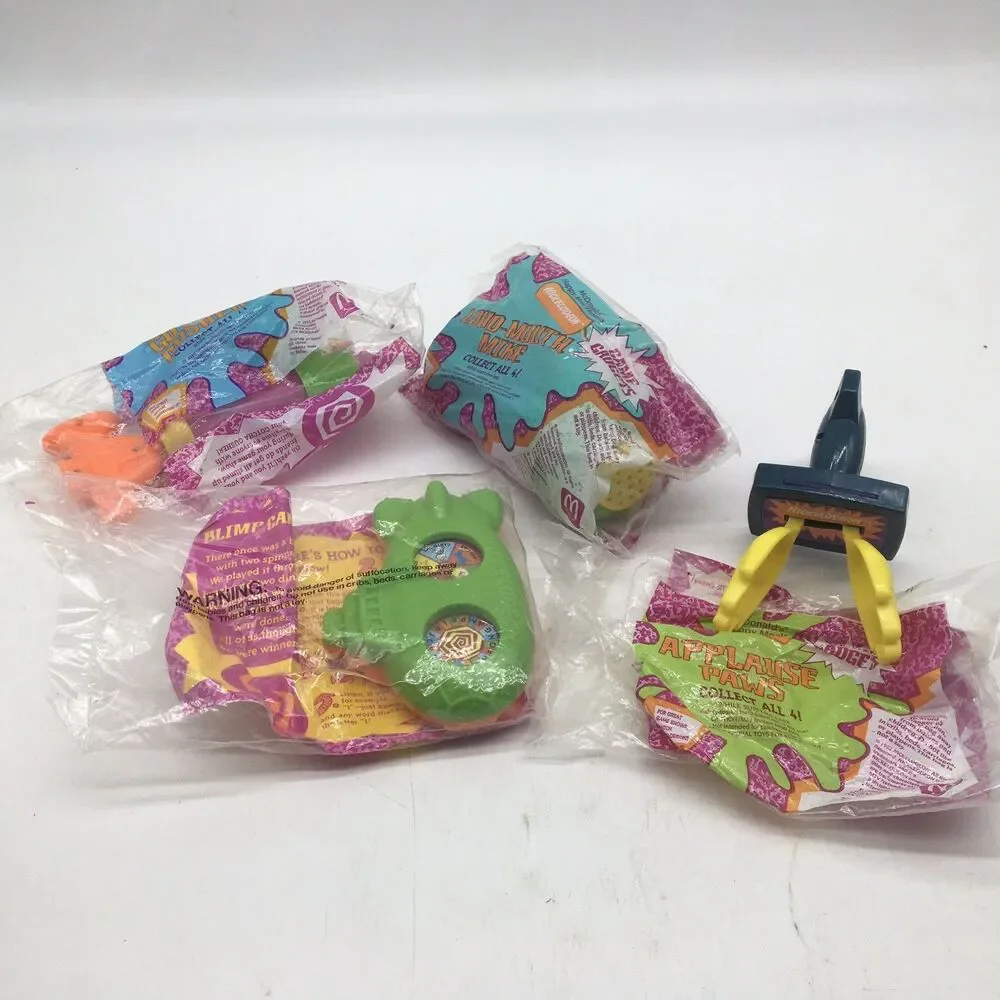 Vtg 1992 Nickelodeon Game Gadgets McDonalds Happy Meal Toys Lot 4 Slime Mike